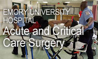 Callout link to Acute and Critical Care Surgery at Emory University Hospital. 