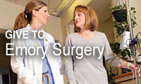 Graphic link to the gifts and donations page for the Emory Department of Surgery.